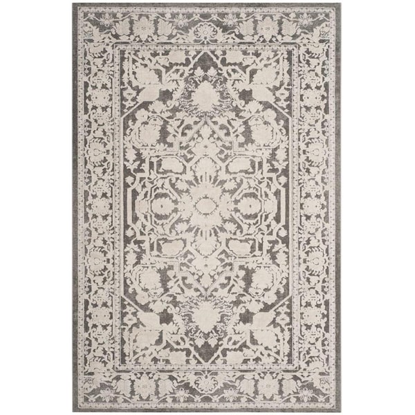 Safavieh 9 x 12 ft. Reflection Power Loomed Rectangle Area Rug Dark Grey & Cream RFT665B-9 - main